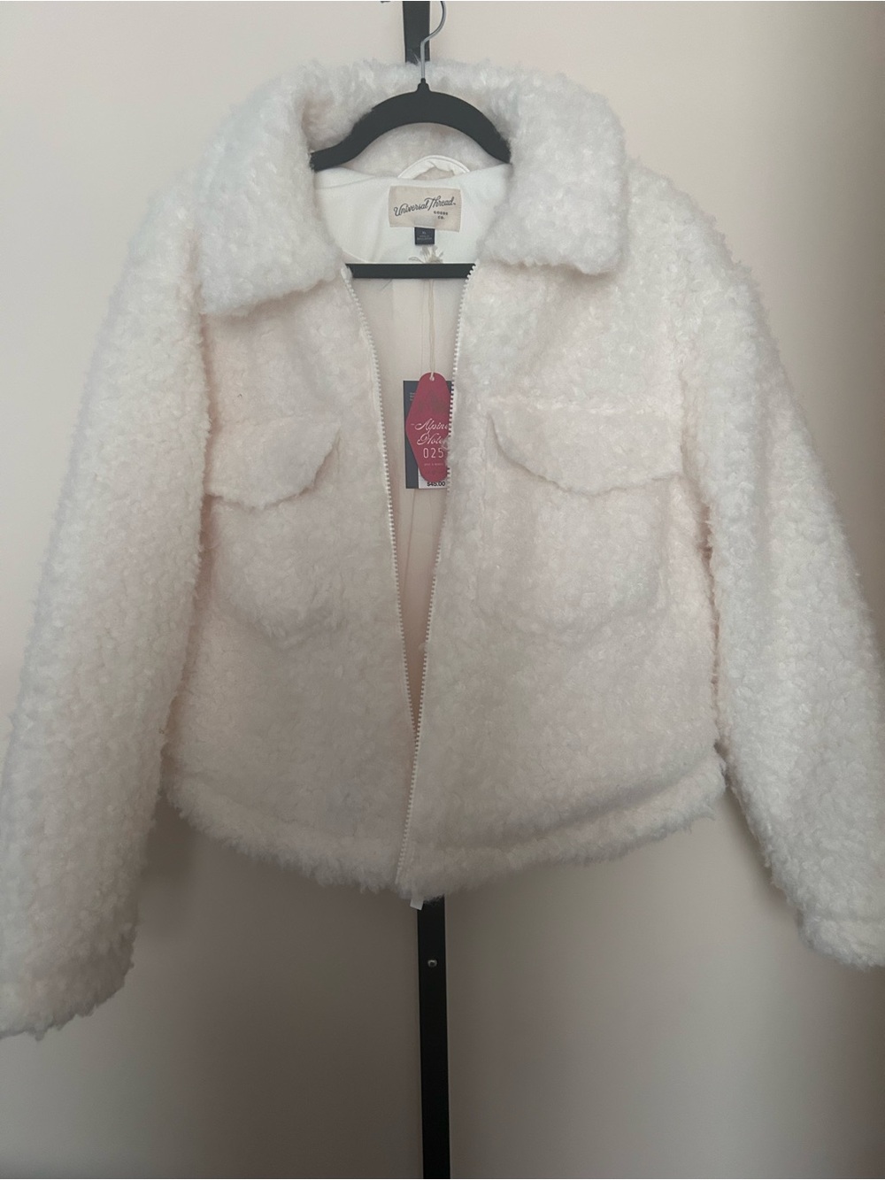 Universal Thread Cream Faux Sherpa Teddy Jacket